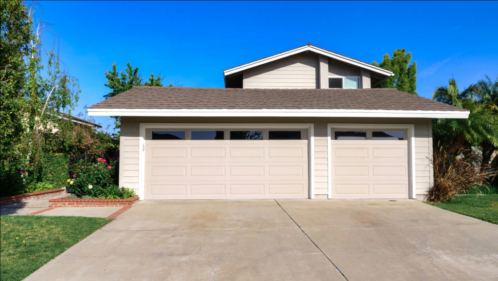  house with off-white garage doors